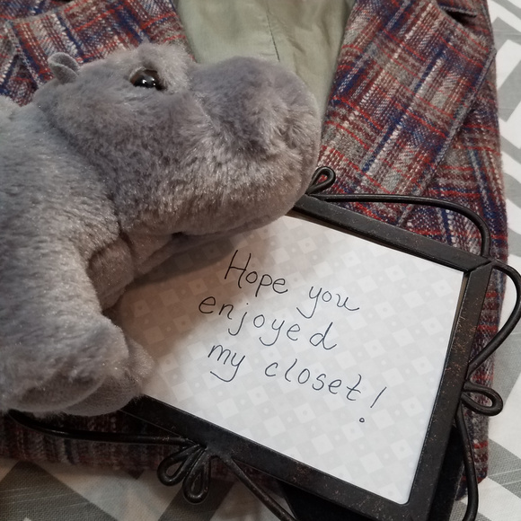 Vintage Panther Wool Plaid Blazer lined Suit Jacket red blue gray Academia 13/14 - Picture 8 of 8